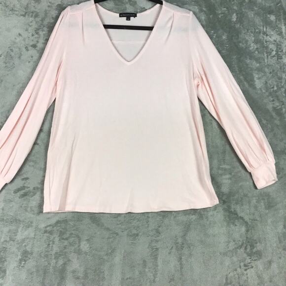 Gibson Women’s Sweater Medium Pink V-Neck Blouson Sleeve Pullover NWOT - Picture 9 of 16